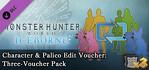 MHWI Character and Palico Edit Voucher Three-Voucher Pack Xbox One