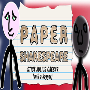 Paper Shakespeare Stick Julius Caesar with dagger